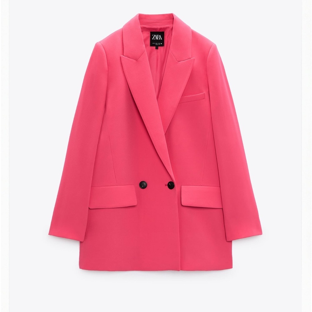 Zara pink blazer size L new office preppy Barbie core